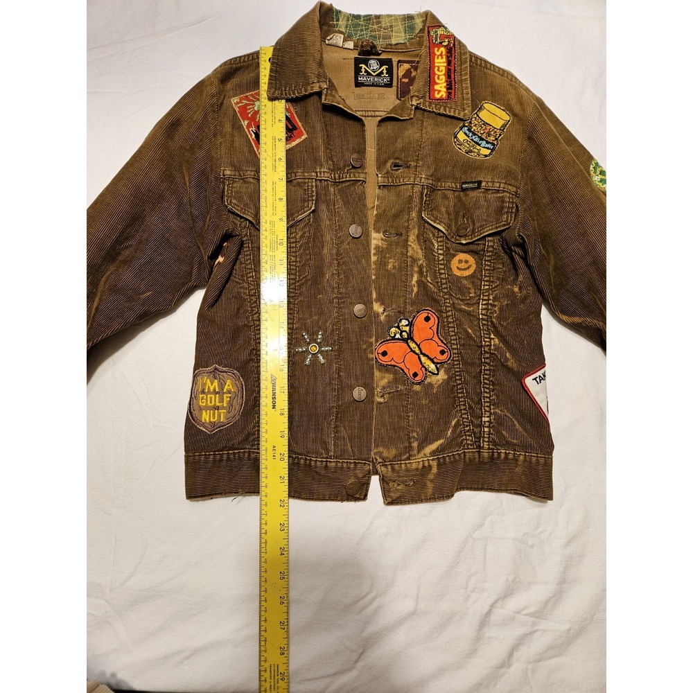MAVERICK Blue Bell Brown Corduroy JACKET - Unique Patches Only one in the world.